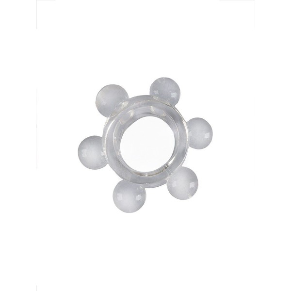 Прозрачное эластичное эрекционное кольцо с 6 шариками