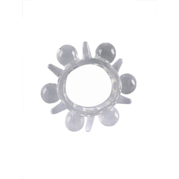 Прозрачное эрекционное кольцо с шариками и шипами