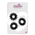 Набор из 3 черных эрекционных колец SET OF 3 COCKRINGS