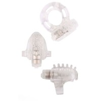 Набор из 3 прозрачных эрекционных колец с вибрацией Teasers Ring Kit Набор из 3 прозрачных эрекционных колец с вибрацией Teasers Ring Kit