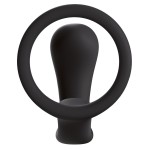 Чёрное эрекционное кольцо с анальной пробкой Bootie Ring