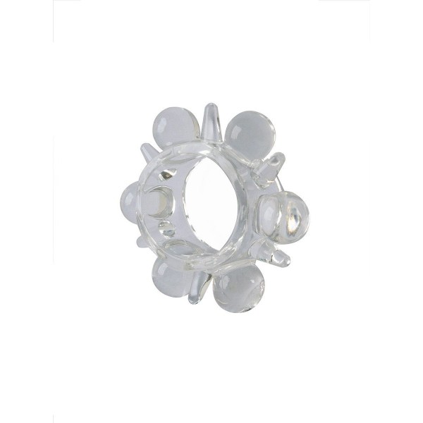 Прозрачное эрекционное кольцо с шариками и шипами