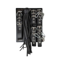 БДСМ-набор с плёткой в черном цвете БДСМ-набор с плёткой в черном цвете