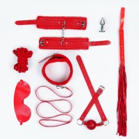 Набор БДСМ Оки-Чпоки в красном цвете из 8 предметов