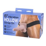 Полый страпон с вибрацией 6″ Vibration Hollow Strap-on - 17 см.