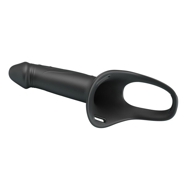 Черный полый мужской страпон London - 16,8 см. Черный полый мужской страпон London - 16,8 см.