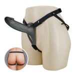 Черный полый мужской страпон London - 16,8 см.