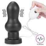 Черная анальная вибровтулка 7 King Sized Vibrating Anal Rammer - 18 см.