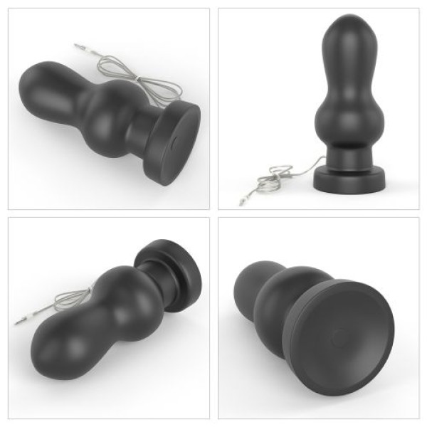 Черная анальная вибровтулка 7 King Sized Vibrating Anal Rammer - 18 см.