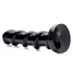 Черный стимулятор с винтовой конструкцией Mighty Screw - 24,1 см.