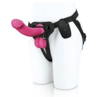 Розовый вибратор-реалистик на трусиках с кольцом - 17,8 см. Розовый вибратор-реалистик на трусиках с кольцом - 17,8 см.