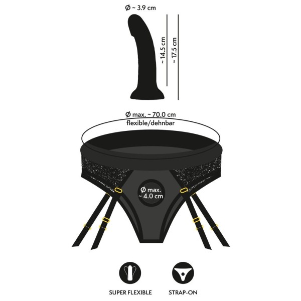 Черный женский страпон Strap-on Set: трусики и насадка Черный женский страпон Strap-on Set: трусики и насадка