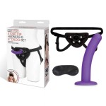 Фиолетовый поясной фаллоимитатор Strap on Harness 5in Dildo Set - 12,25 см.