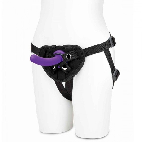 Фиолетовый поясной фаллоимитатор Strap on Harness 5in Dildo Set - 12,25 см.