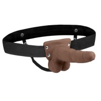 Коричневый перезаряжаемый вибрострапон - 18 см. Коричневый перезаряжаемый вибрострапон - 18 см.