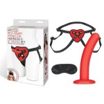 Красный поясной фаллоимитатор Red Heart Strap on Harness 5in Dildo Set - 12,25 см.