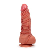 Телесный фаллоимитатор с имитацией шибари - 25 см. Телесный фаллоимитатор с имитацией шибари - 25 см.