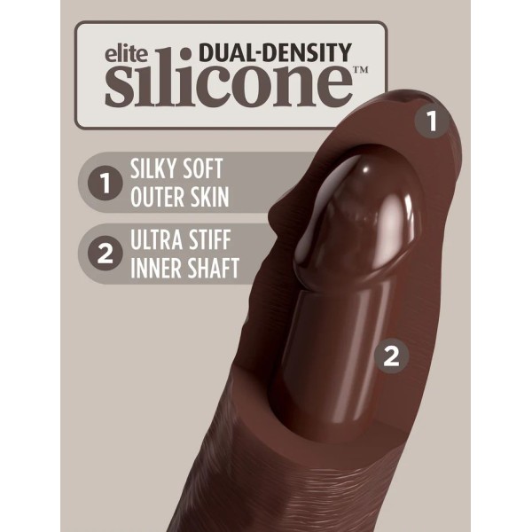 Коричневый фаллоимитатор-реалистик 11 Silicone Dual Density Cock - 29,5 см.