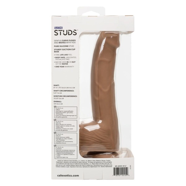 Коричневый фаллоимитатор Silicone Studs 8 - 25,5 см.