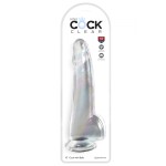 Прозрачный фаллоимитатор с мошонкой на присоске 10’’ Cock with Balls - 27,9 см.