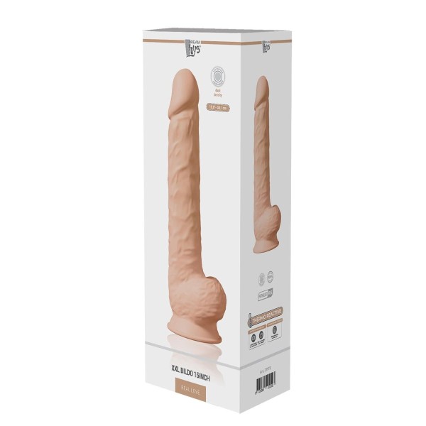 Телесный фаллоимитатор-гигант XXL Dildo - 38 см.