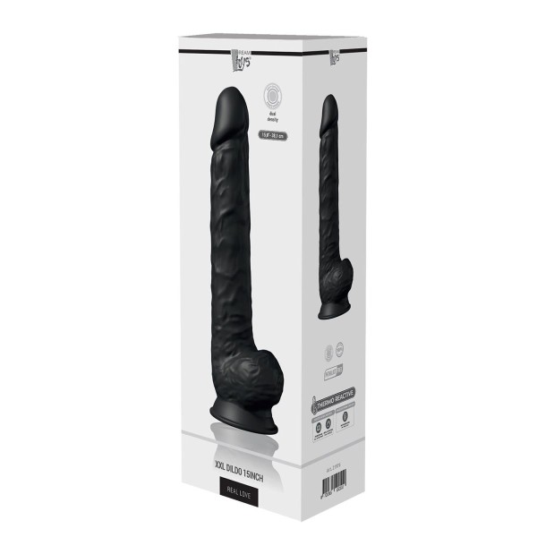 Черный фаллоимитатор-гигант XXL Dildo - 38 см.