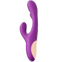 Фиолетовый ударный вибратор-кролик G-Hit - 24 см.