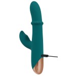 Зеленый вибратор-кролик с подвижным кольцом Thumping Rabbit Vibrator - 22,7 см. Зеленый вибратор-кролик с подвижным кольцом Thumping Rabbit Vibrator - 22,7 см.