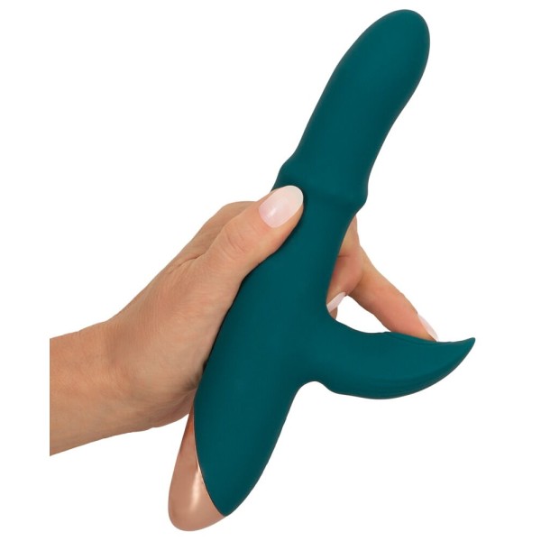 Зеленый вибратор-кролик с подвижным кольцом Thumping Rabbit Vibrator - 22,7 см. Зеленый вибратор-кролик с подвижным кольцом Thumping Rabbit Vibrator - 22,7 см.