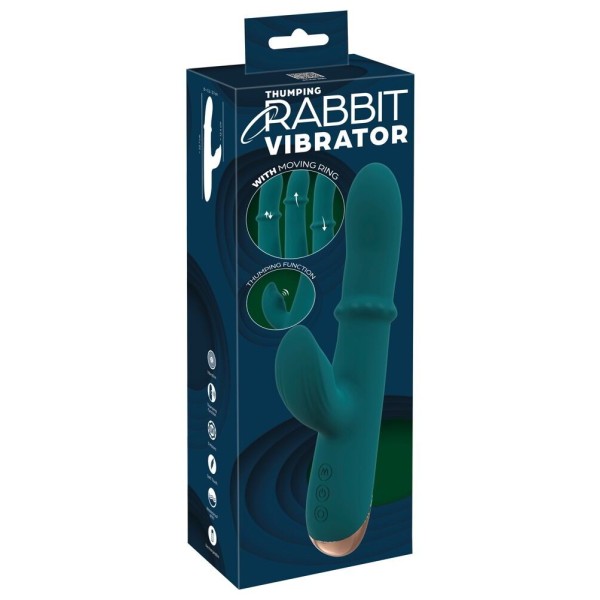 Зеленый вибратор-кролик с подвижным кольцом Thumping Rabbit Vibrator - 22,7 см. Зеленый вибратор-кролик с подвижным кольцом Thumping Rabbit Vibrator - 22,7 см.
