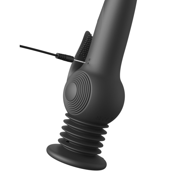 Черный вибратор с функцией фрикций Pogo Thruster - 23,5 см.