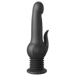 Черный вибратор с функцией фрикций Pogo Thruster - 23,5 см.