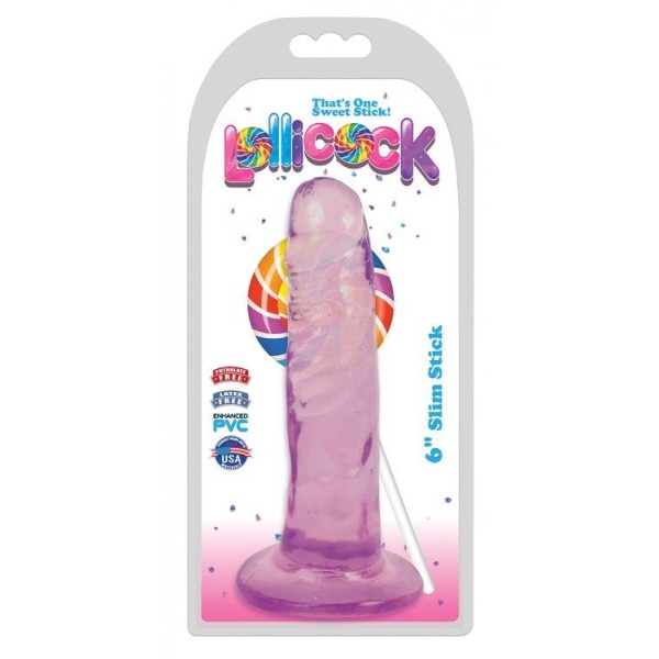Фиолетовый фаллоимитатор Slim Stick Dildo - 15,2 см