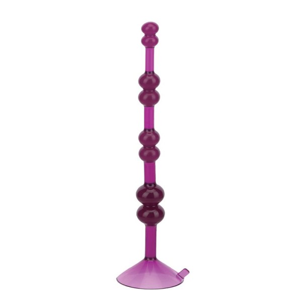 Фиолетовая анальная цепочка на присоске LOVE THROB PURPLE - 17,8 см 