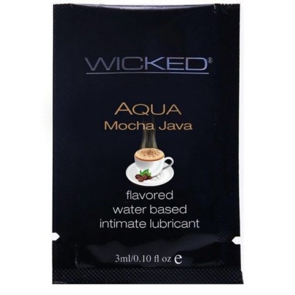 Лубрикант со вкусом кофе мокко Wicked Aqua Mocha Java - 3 мл