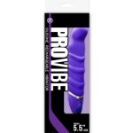 Фиолетовый перезаряжаемый вибратор с ребрышками PROVIBE - 14 см
