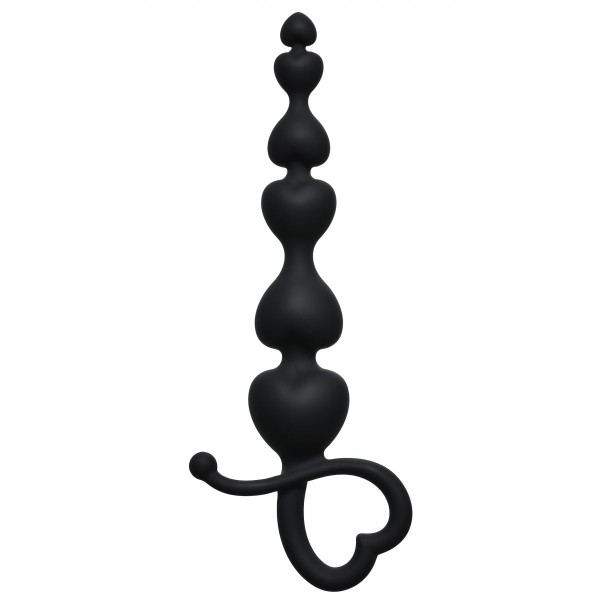 Чёрная анальная цепочка Begginers Beads - 18 см
