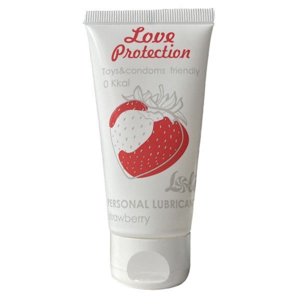 Лубрикант на водной основе с ароматом клубники Love Protection Strawberry - 50 мл