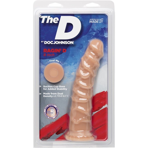 Телесный фаллоимитатор на присоске The D™ Ragin’ D 8  Vanilla - 20,32 см