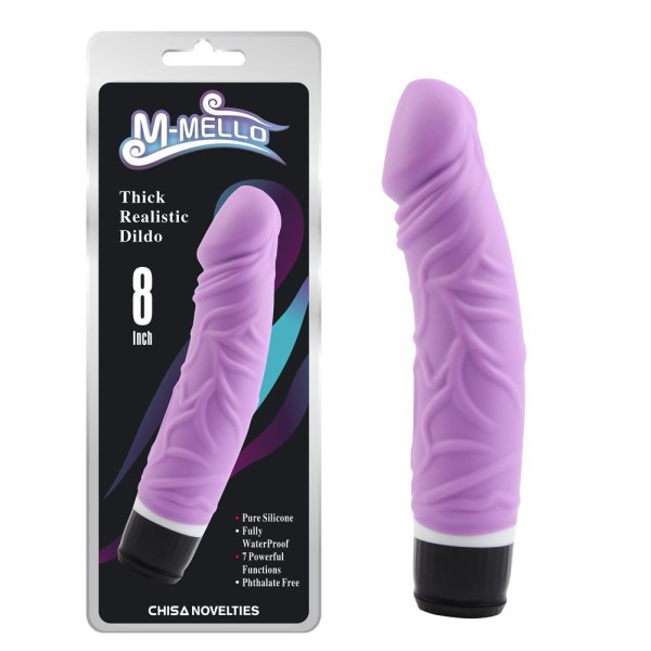 Фиолетовый вибратор-реалистик Thick Realistic Dildo - 19,5 см