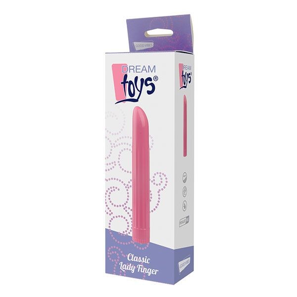 Розовый вибромассажёр LADY FINGER - 16 см