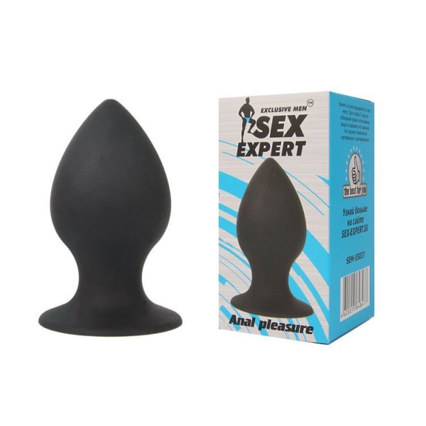 Чёрная анальная пробка Sex Expert - 7 см