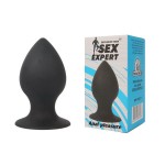 Чёрная анальная пробка Sex Expert - 7 см