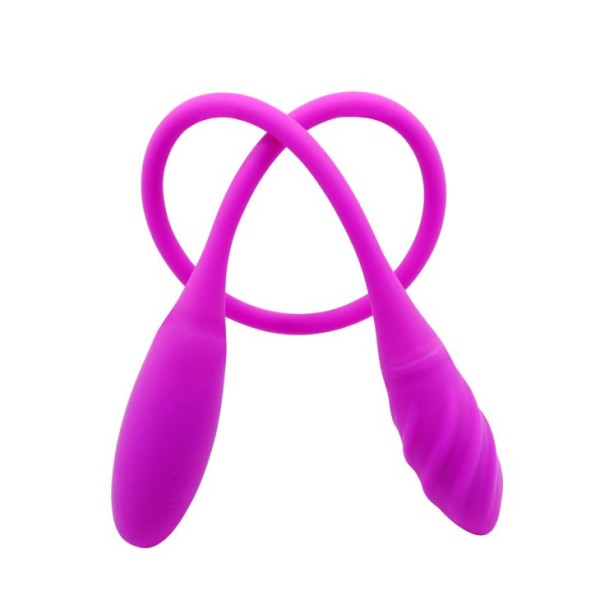 Двусторонний вибромассажер на гибком стержне Snaky Vibe - 60 см