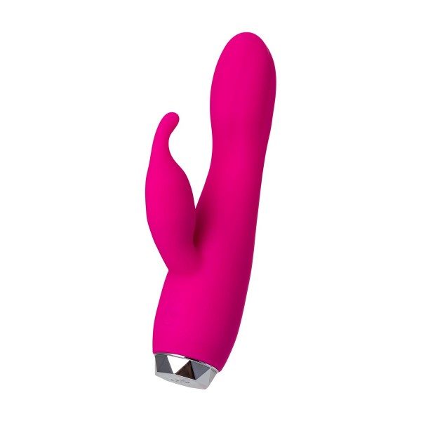 Розовый вибратор с клиторальным стимулятором L EROINA - 17 см