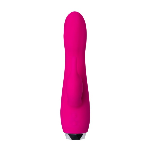 Розовый вибратор с клиторальным стимулятором L EROINA - 17 см