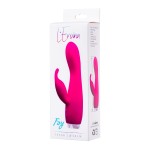 Розовый вибратор с клиторальным стимулятором L EROINA - 17 см