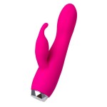 Розовый вибратор с клиторальным стимулятором L EROINA - 17 см