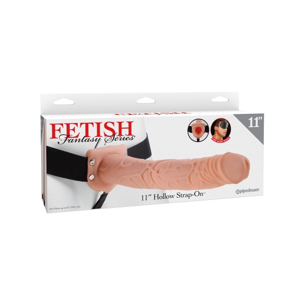 Фаллопротез телесного цвета Hollow Strap-On - 29 см