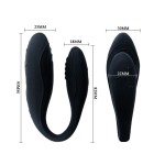 Чёрный вибромассажер для пар Indulgence Plus с ДУ Чёрный вибромассажер для пар Indulgence Plus с ДУ